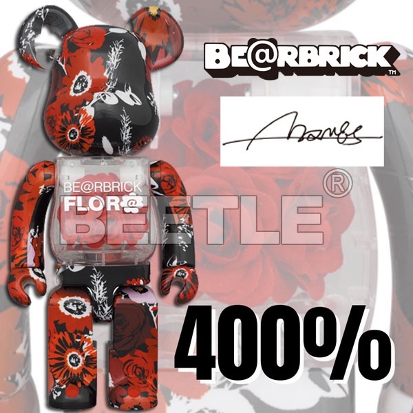 BEETLE BE@RBRICK FLOR@ 肚中花玫瑰永生花庫柏力克熊BEARBRICK 400%