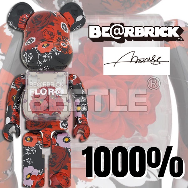 BEETLE BE@RBRICK FLOR@ 肚中花玫瑰永生花庫柏力克熊BEARBRICK 1000%