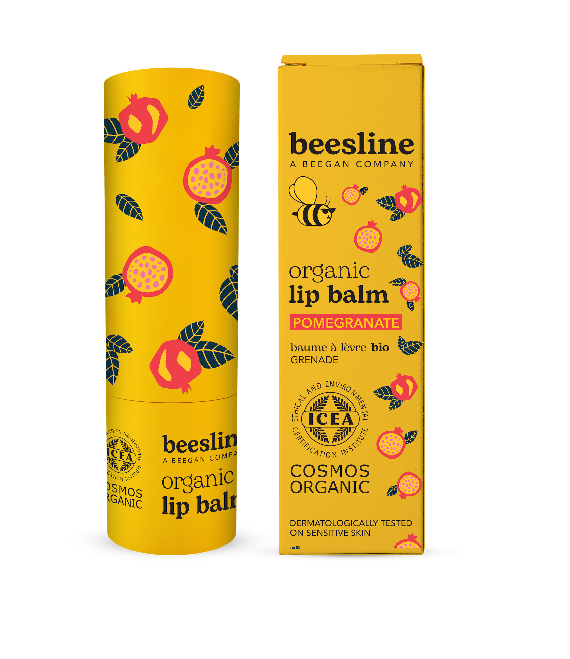 BEESLINE Organic Lip Balm Pomegranate (4.5g)