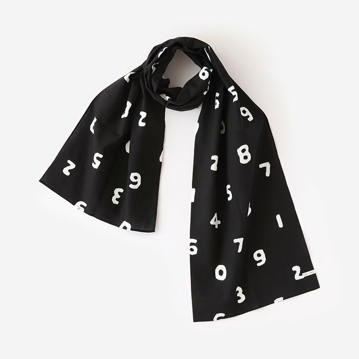 SOU・SOU 伊勢木棉圍巾/十數大黑色