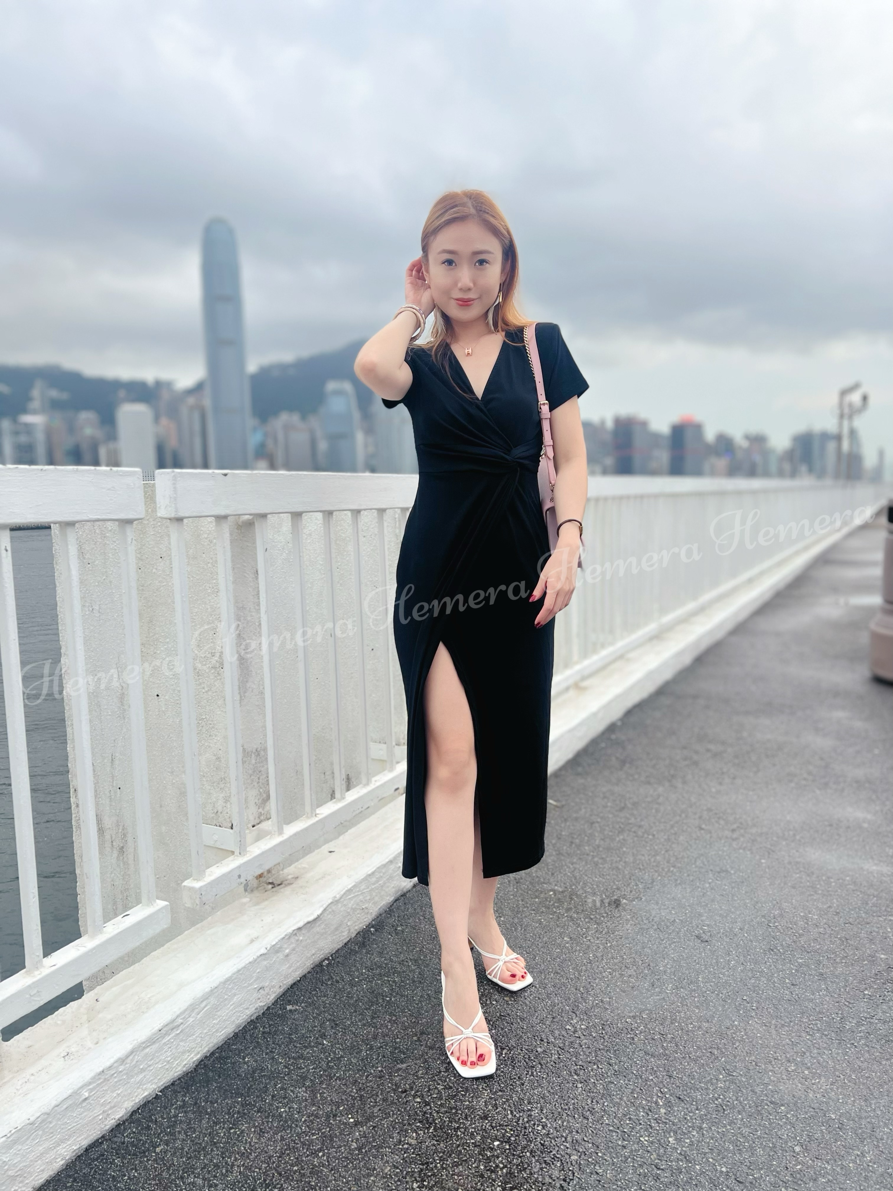 In Stock: Cotton Deep V Knot Long Dress DR22S08005