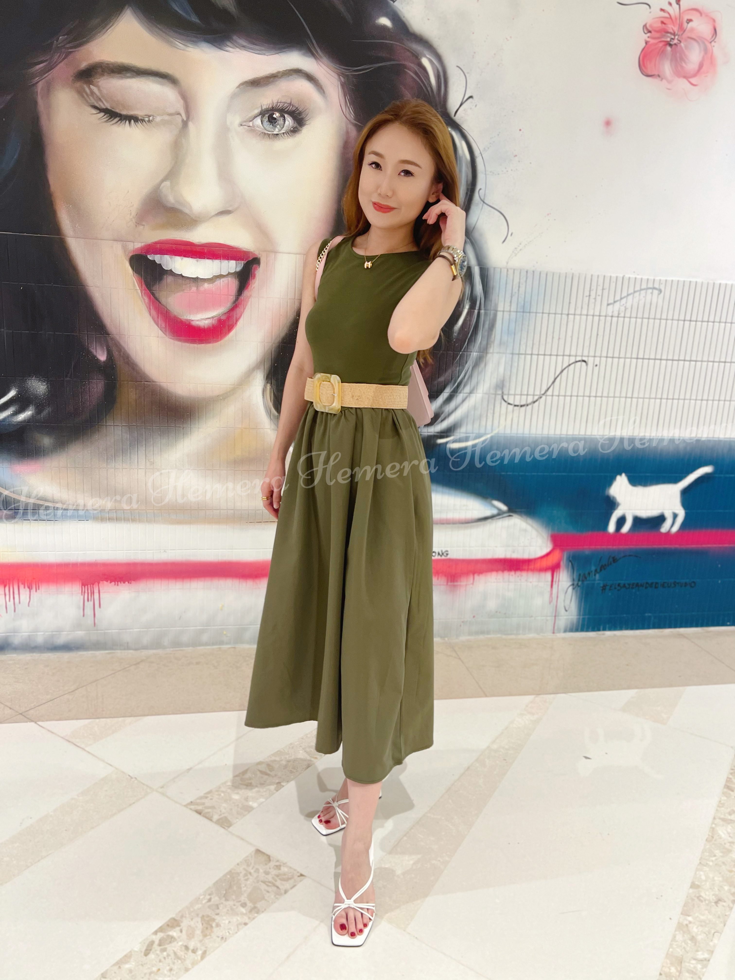 Casual Cotton A-Line Cutting Long Dress DR22S08008