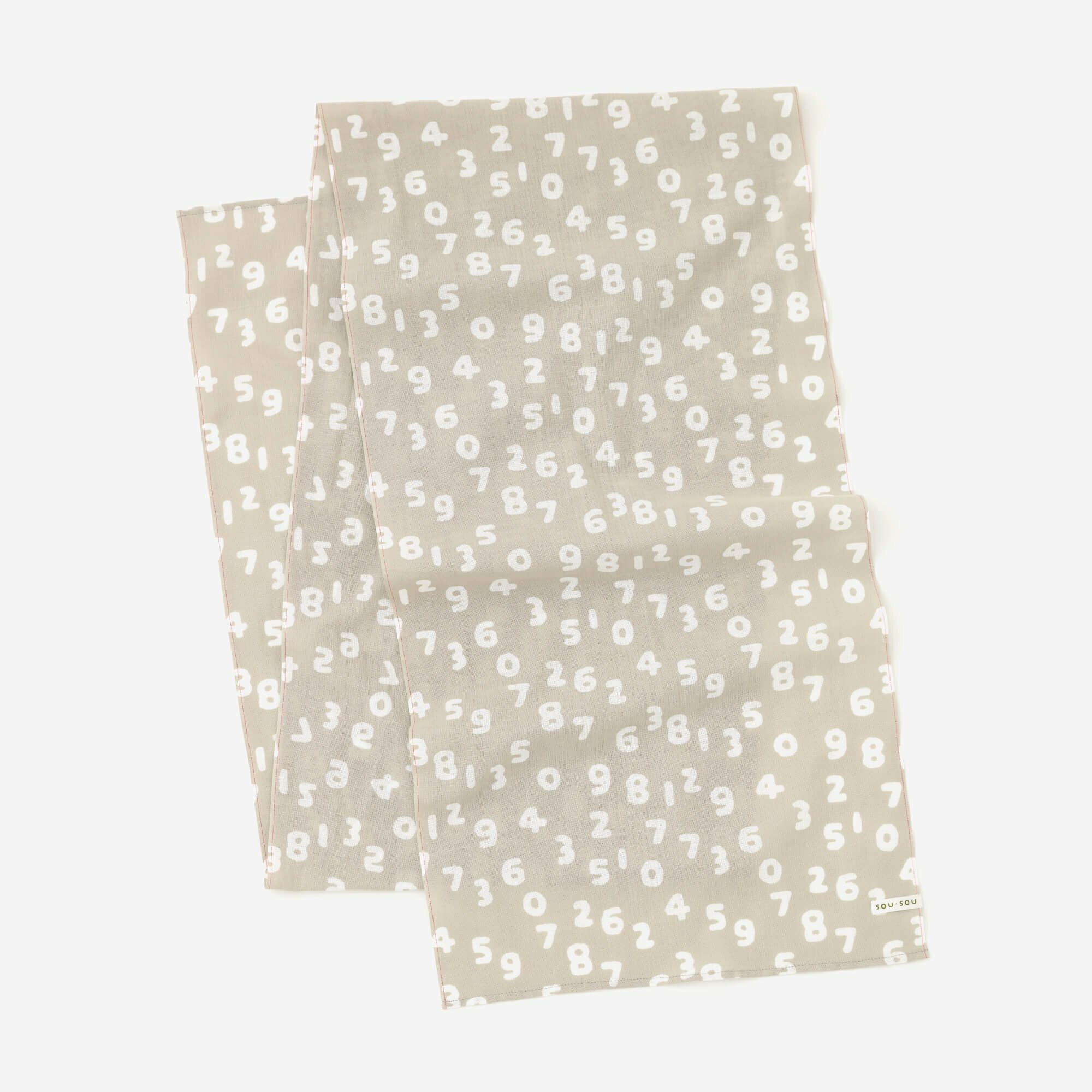 SOU・SOU 伊勢木棉圍巾/十數昆白茶色