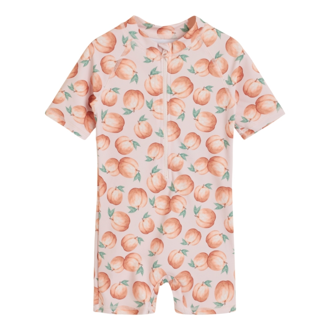 〖 Hust & Claire 〗粉色蜜桃防曬連身泳衣