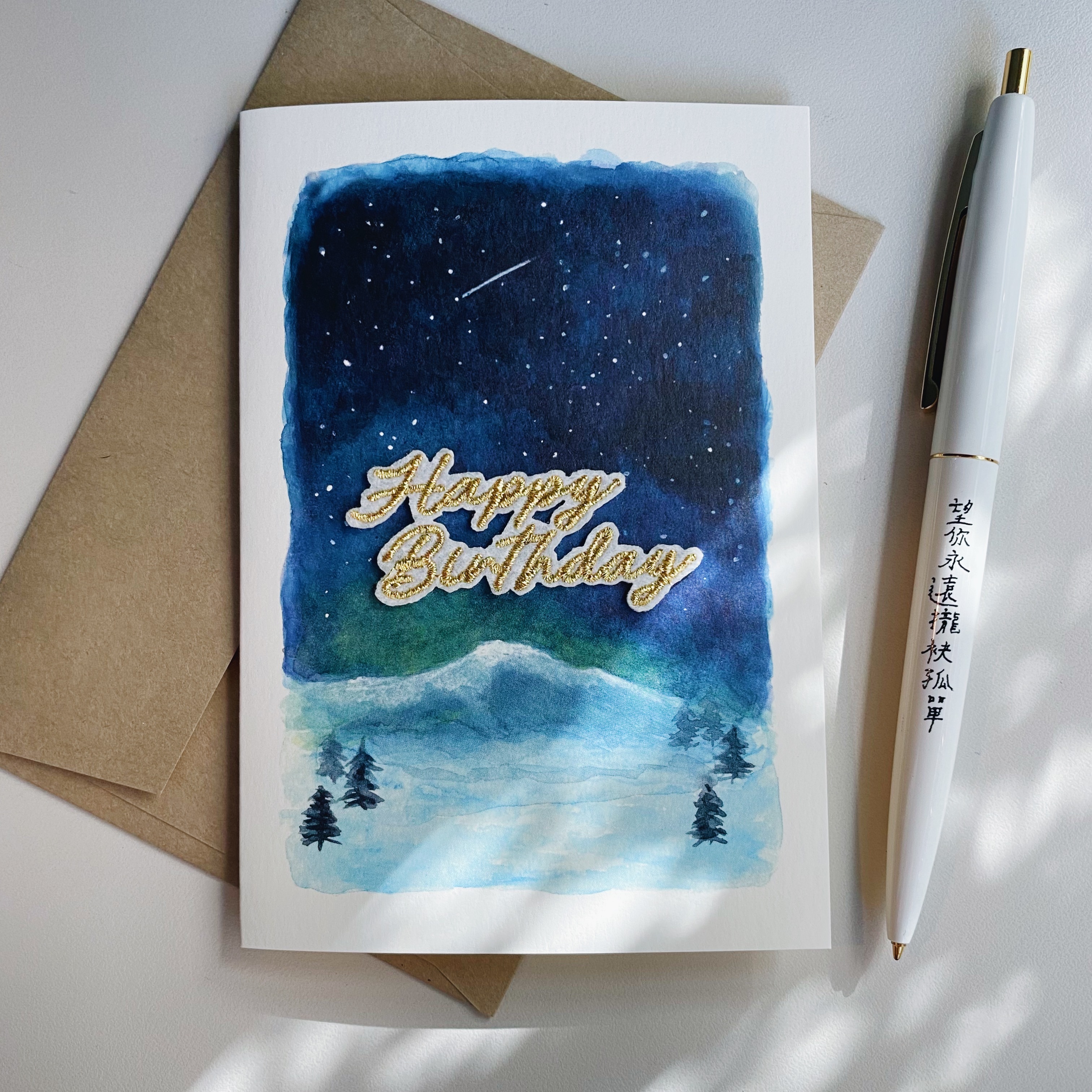 星空 刺繡卡片 生日卡片｜日本EL COMMUN