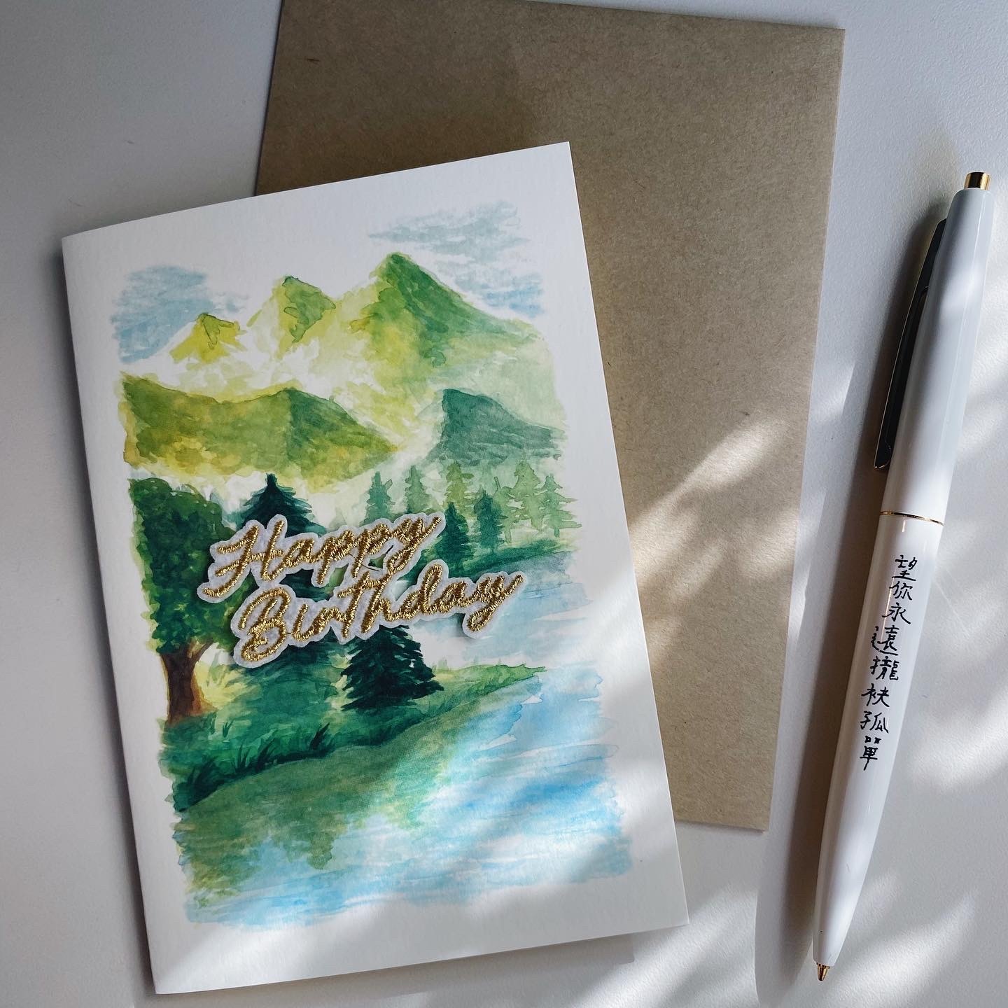 湖畔 刺繡卡片 生日卡片｜日本EL COMMUN