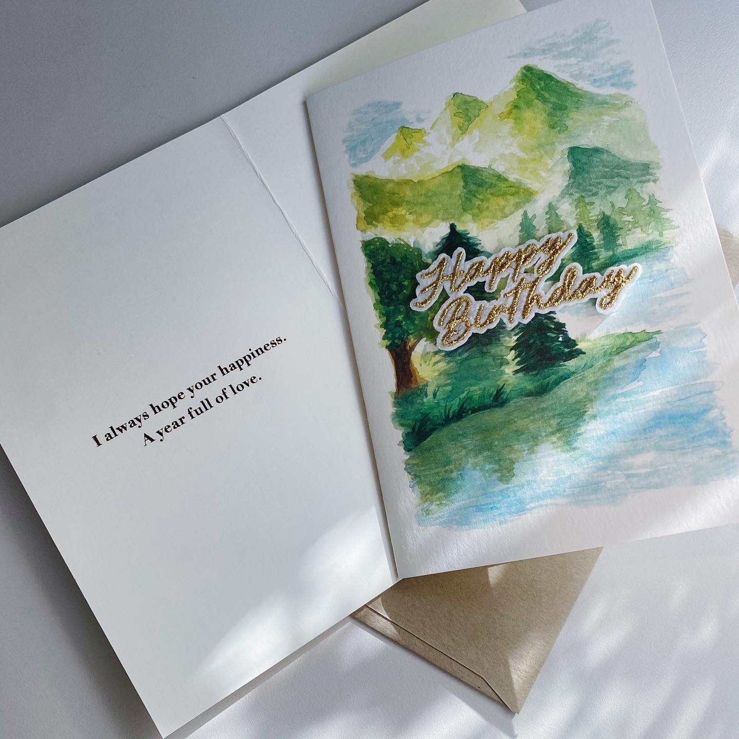 湖畔 刺繡卡片 生日卡片｜日本EL COMMUN