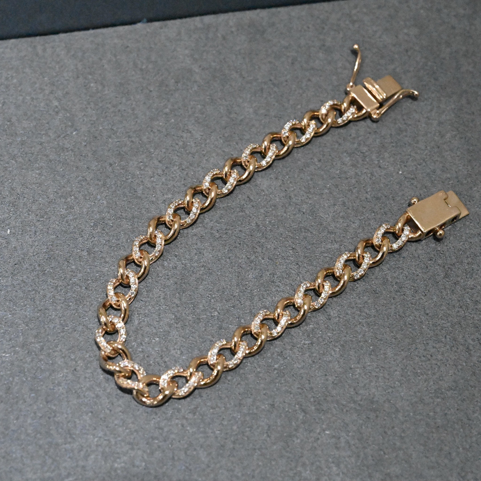 18K Cuban Link Diamond Bracelet