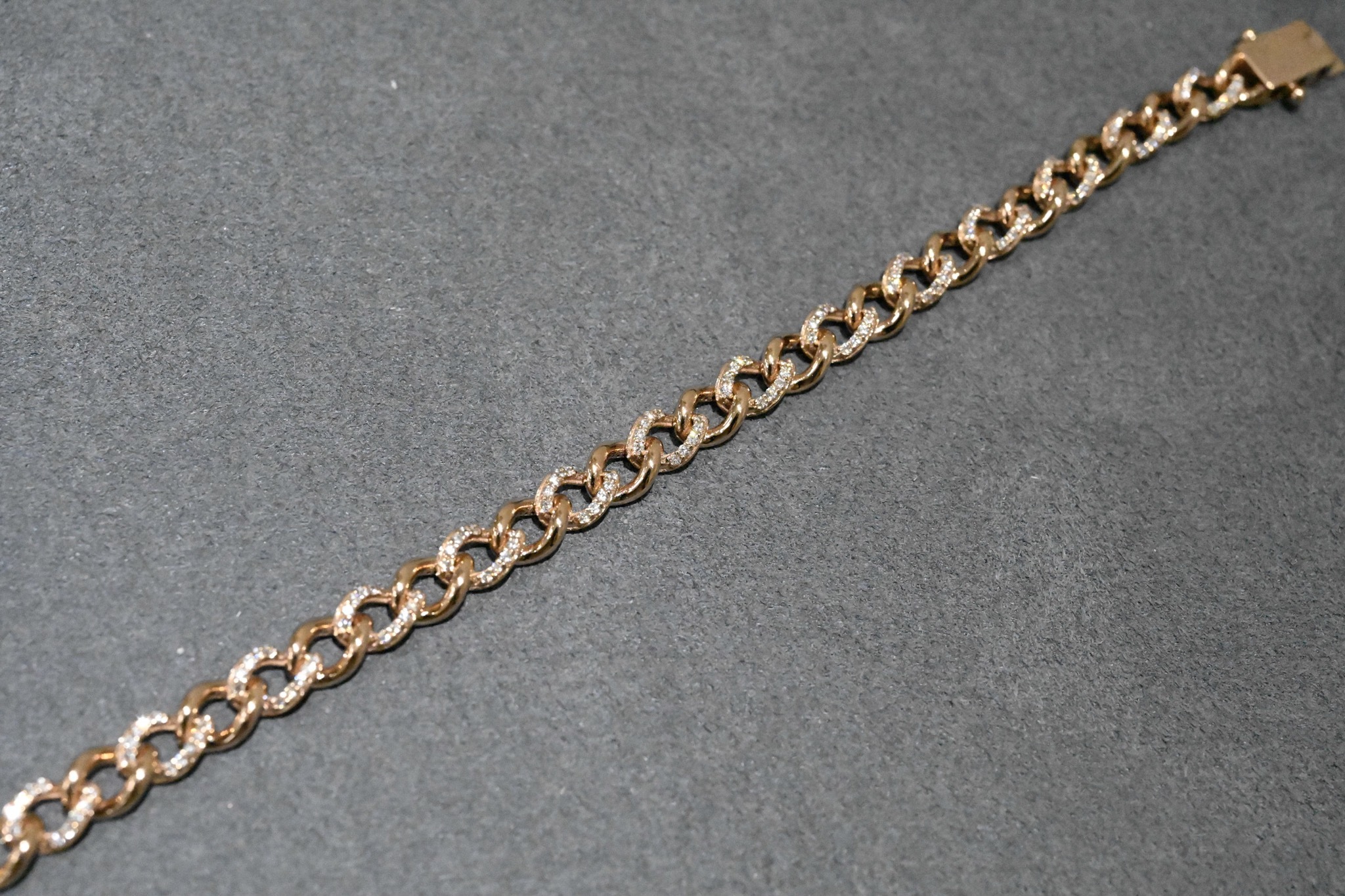 18K Cuban Link Diamond Bracelet