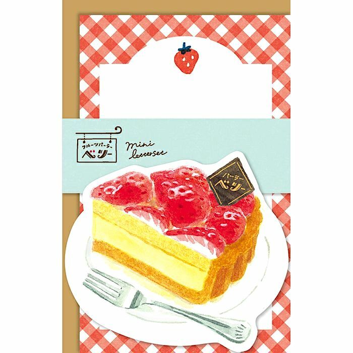 [Limited] Furukawashiko Die-cut Letter and Envelope Set－Strawberry Dessert Series (Japanese Stationery Brand)