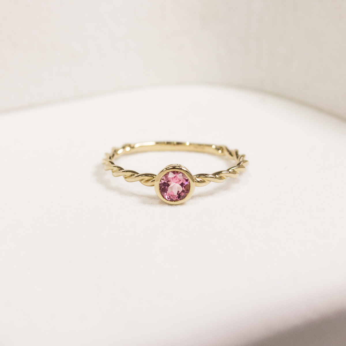 【現貨】正圓碧璽戒指 (粉色)