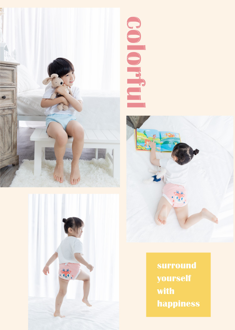 3層可愛香蕉學習褲使用情境 IOHS 十分幸福 (100-120CC)3層Babyan可愛香蕉學習褲,使用情境