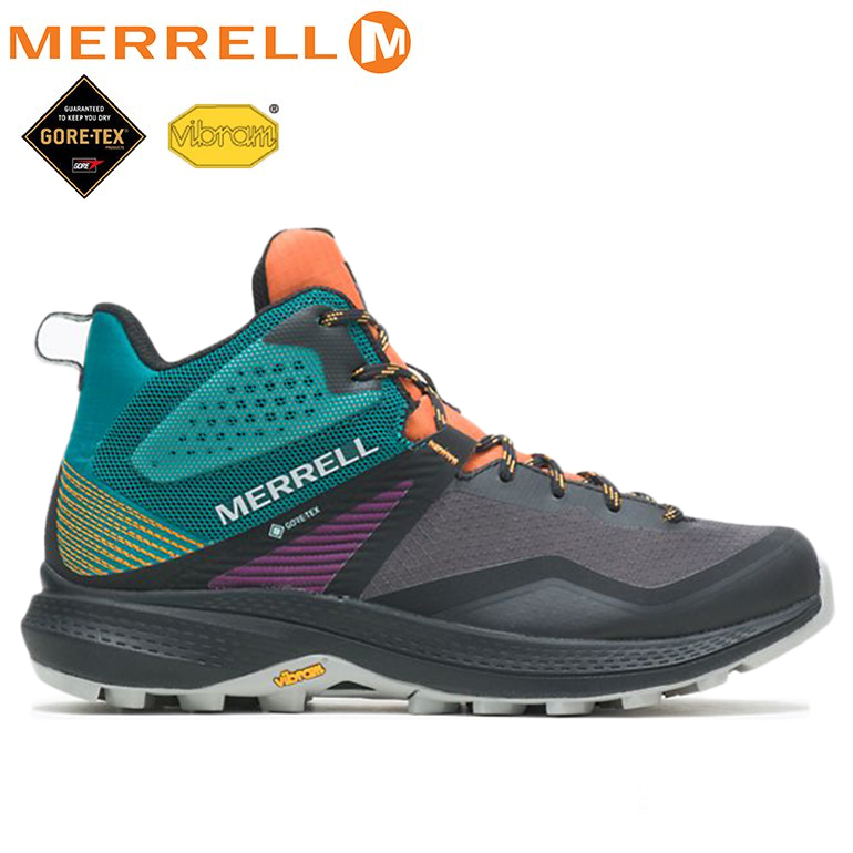 MERRELL 美國 135528 MQM 3 MID GORE-TEX 防水多功能健行鞋 女款 (黑/紫/綠) 防水透氣/穩定/避震氣墊 33ML135528