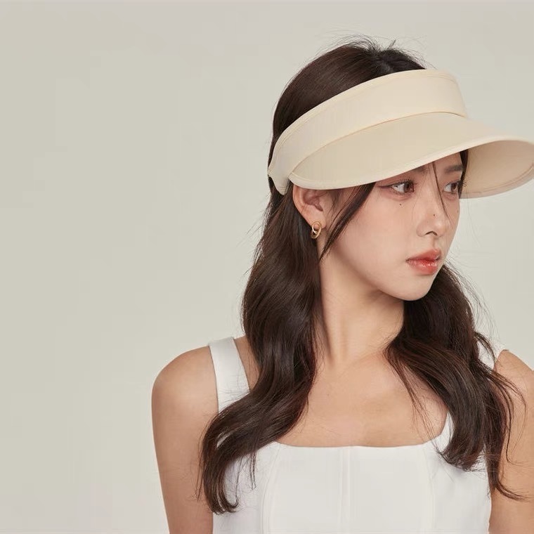 時尚抗uv防曬純色太陽帽/四色