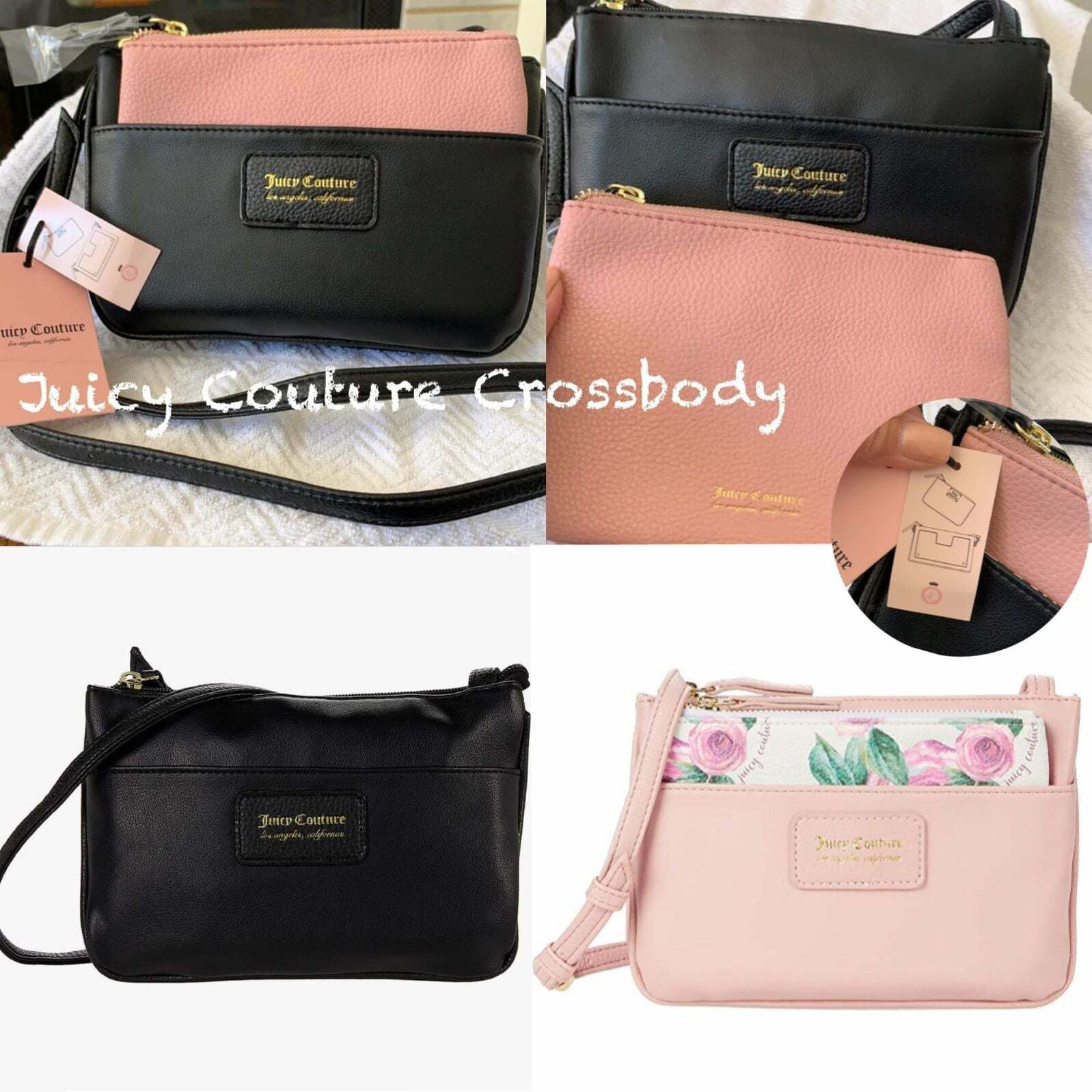 【現貨】Juicy Couture Crossbody 小銀包連斜咩包包 (粉紅配黑色)