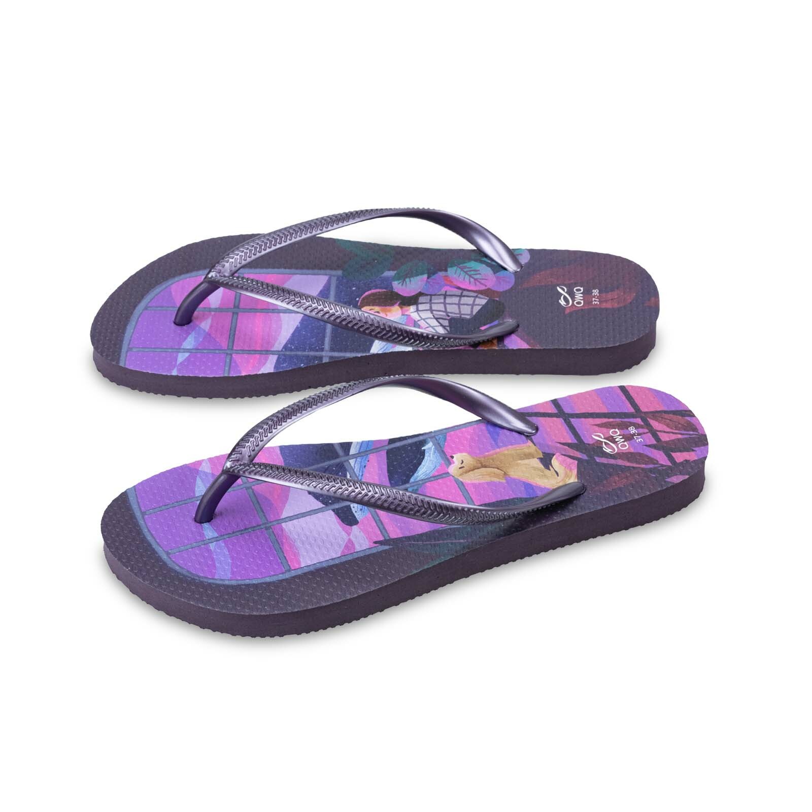 阿脆Astrid 最美的夢境 女款細帶人字夾腳拖鞋 星空紫