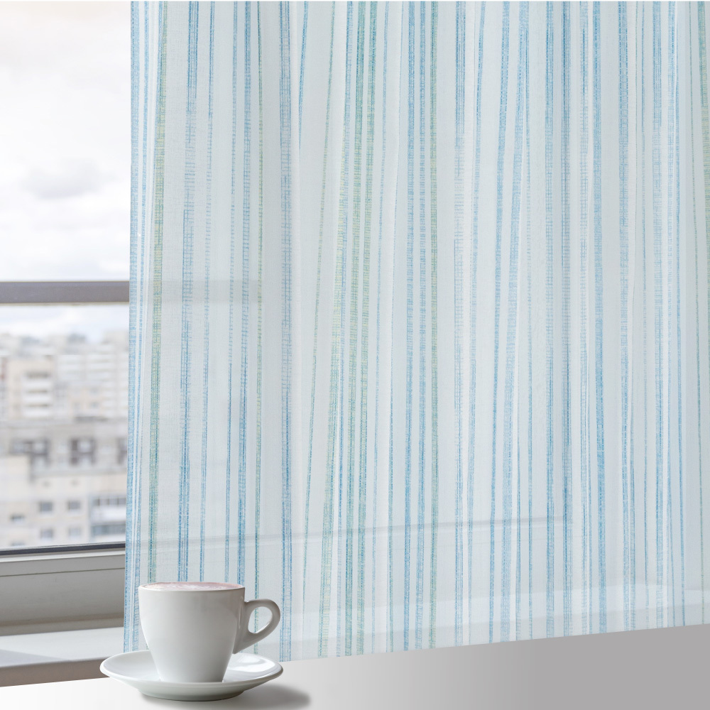 MIT手工│透光窗紗窗簾│半窗落地窗│率性線條│織帶