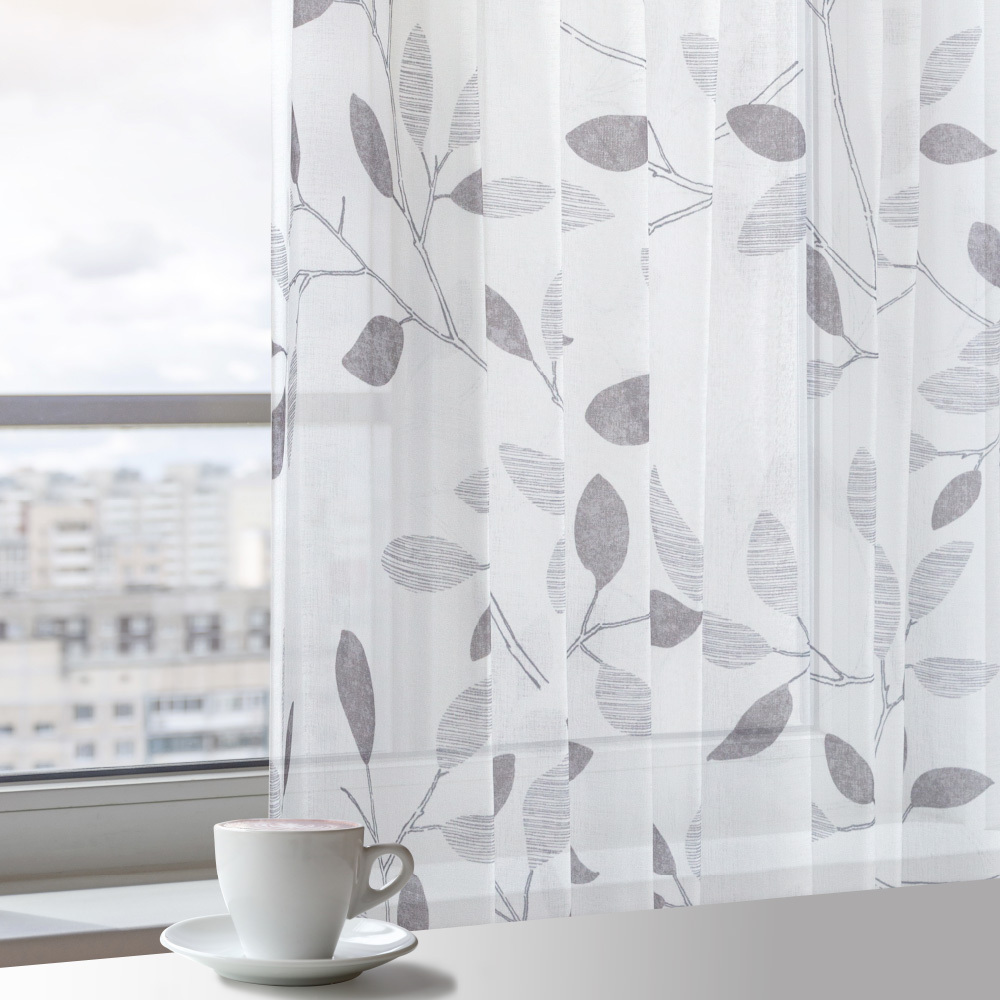 MIT手工│透光窗紗窗簾│半窗落地窗│庭園疏影│織帶