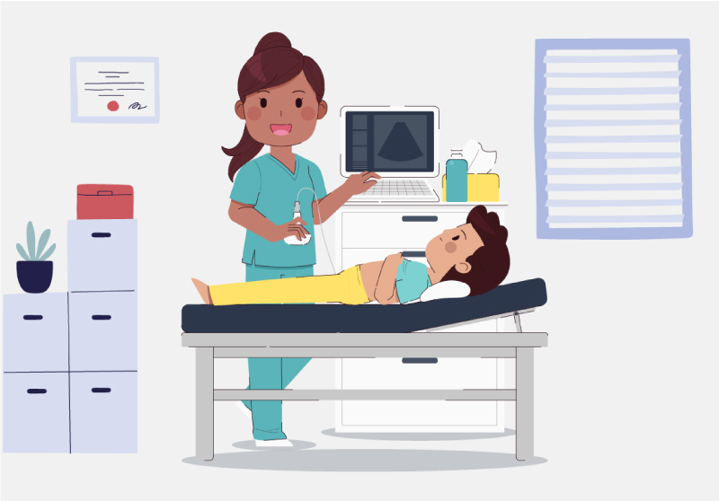 孩子做腹部超音波檢查