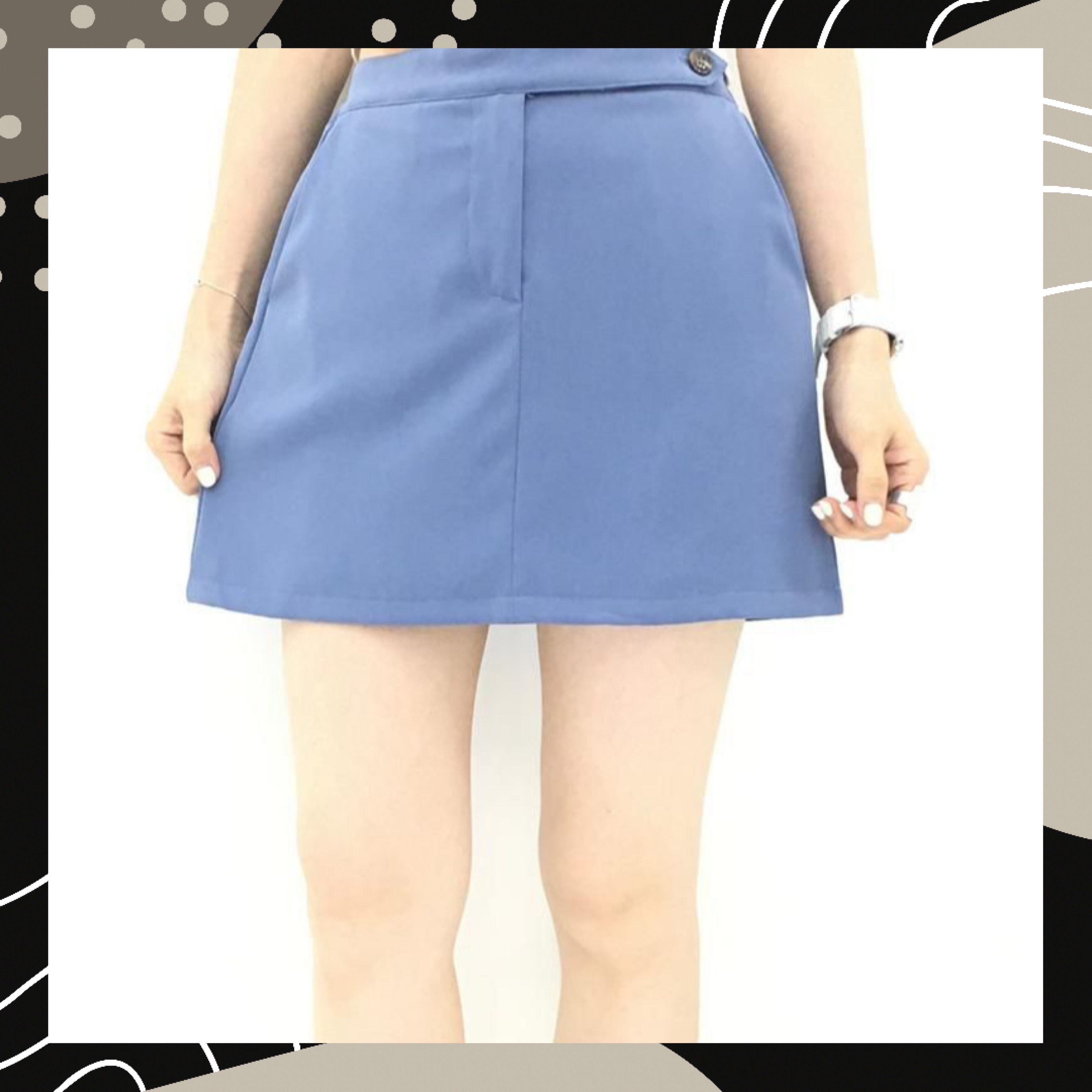 【BONNIE】後橡筋腰短裙褲