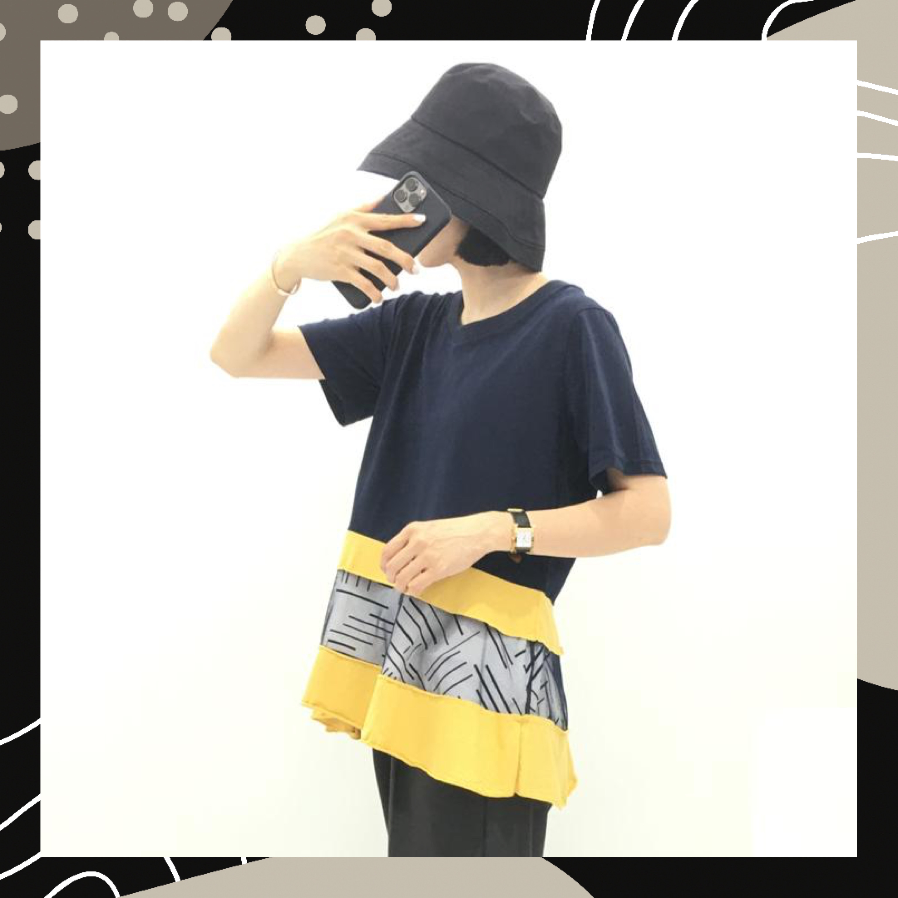 【BONNIE】下拼網紗TOP