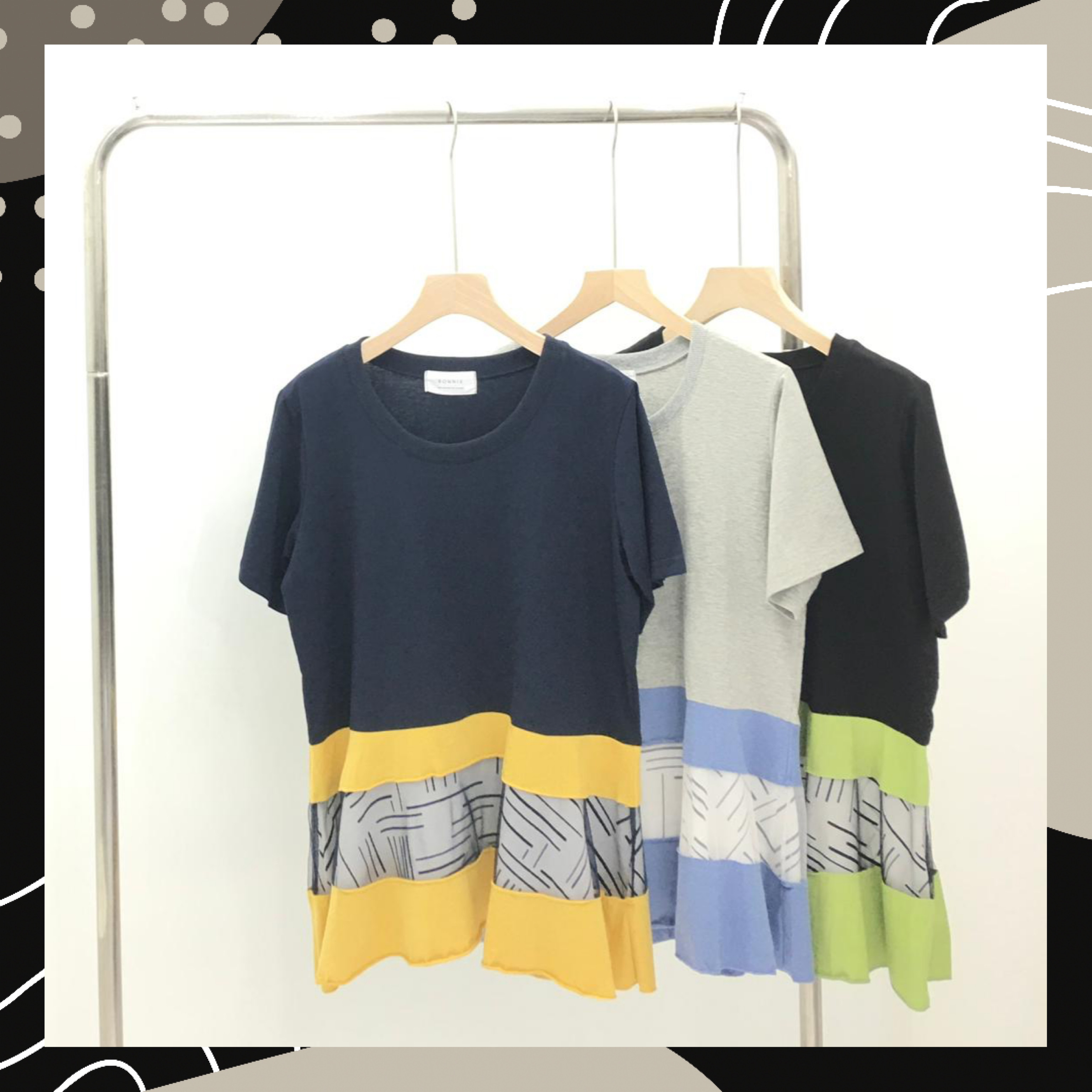 【BONNIE】下拼網紗TOP