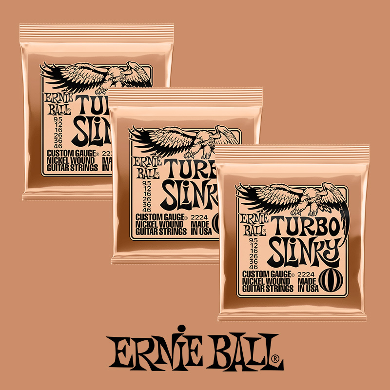 超值 Ernie Ball 2224 Turbo Slinky 三包優惠 9.5/46 鎳纏繞 電吉他弦