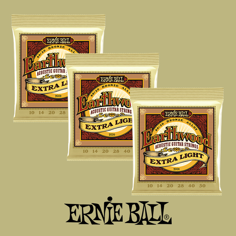 超值 Ernie Ball 2006 Earthwood 三包優惠 10/50 黃銅 木吉他弦