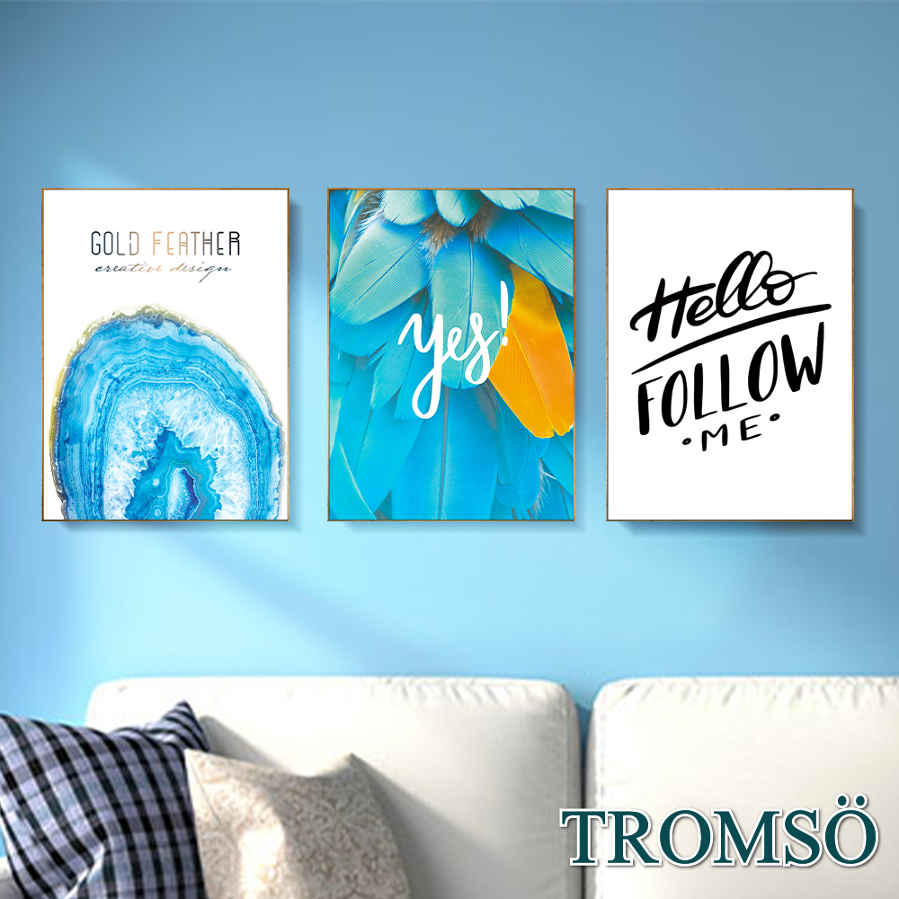 49折 - 北歐生活版畫有框畫29X39-里約藍調WA201