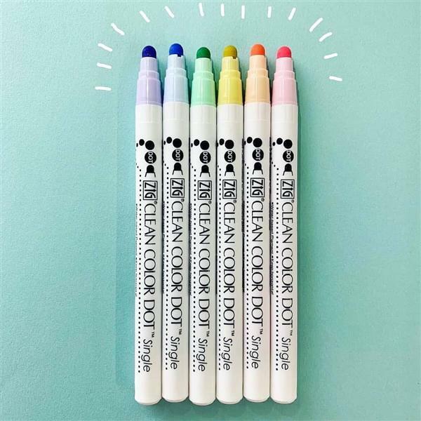 吳竹 ZIG 單頭 點點筆 粉彩色｜KURETAKE 日本