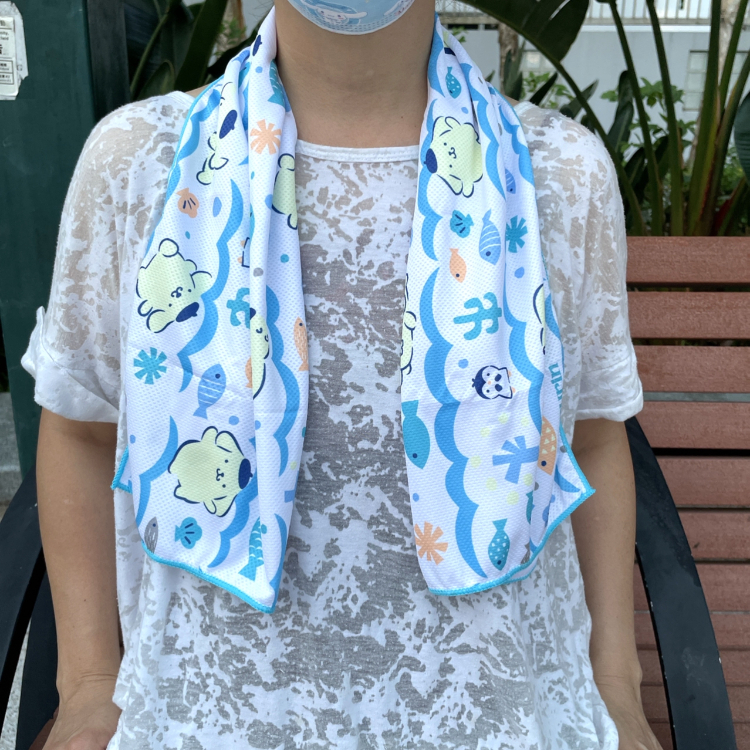 21151-PN Sanrio 布甸狗樽裝冰巾 碧波暢泳