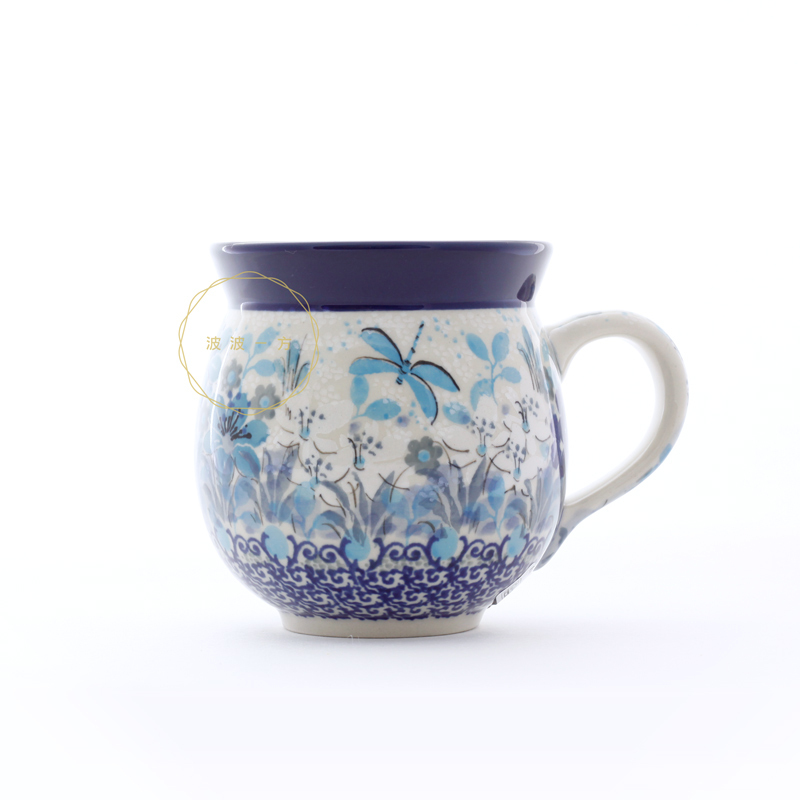 胖胖杯-中-350ml-藍色蜻蜓花園