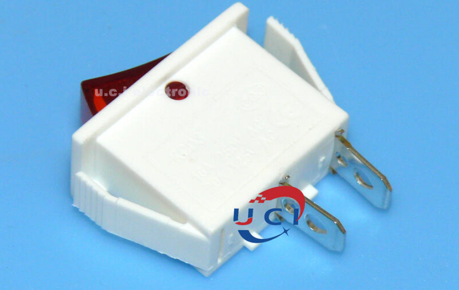 【UCI電子】(E-31)  白色開關 飲水機開關 2腳2檔 透明紅蓋 KCD3 飲水機電源開關15A/250V 20