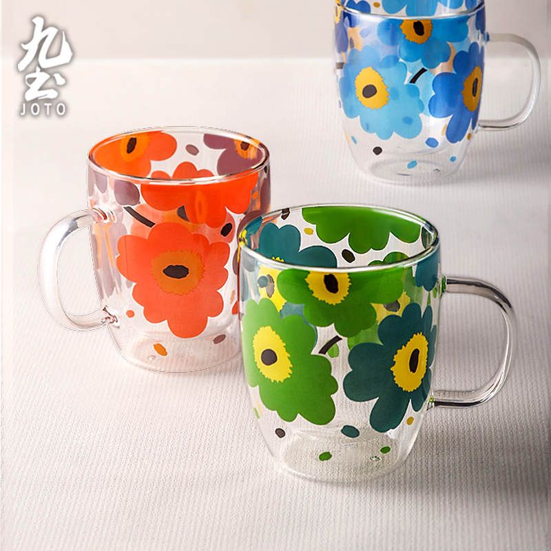 九土創意復古貼花雙層玻璃杯_CUPR0567