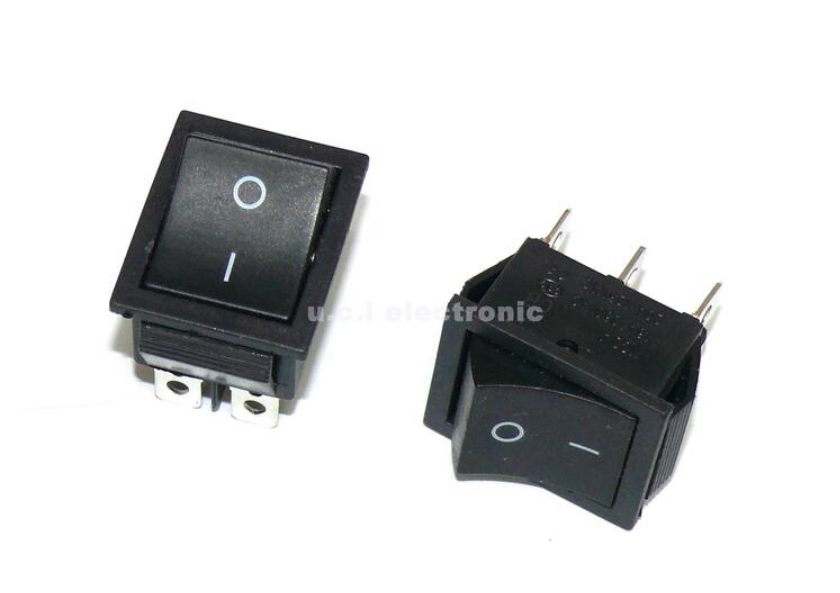 【UCI電子】(X-2) KCD4 兩段開關 船型開關15A/250V 20A/125V黑色6腳2檔 電暖爐開關