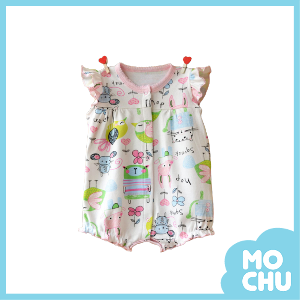 花邊領小鳥短袖包屁衣