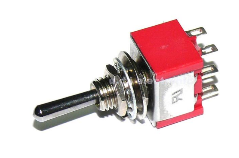 【UCI電子】(2-8) 紅色鈕子開關 MTS-223 雙邊重定自動回中 六腳三檔 復位開關 6腳3檔