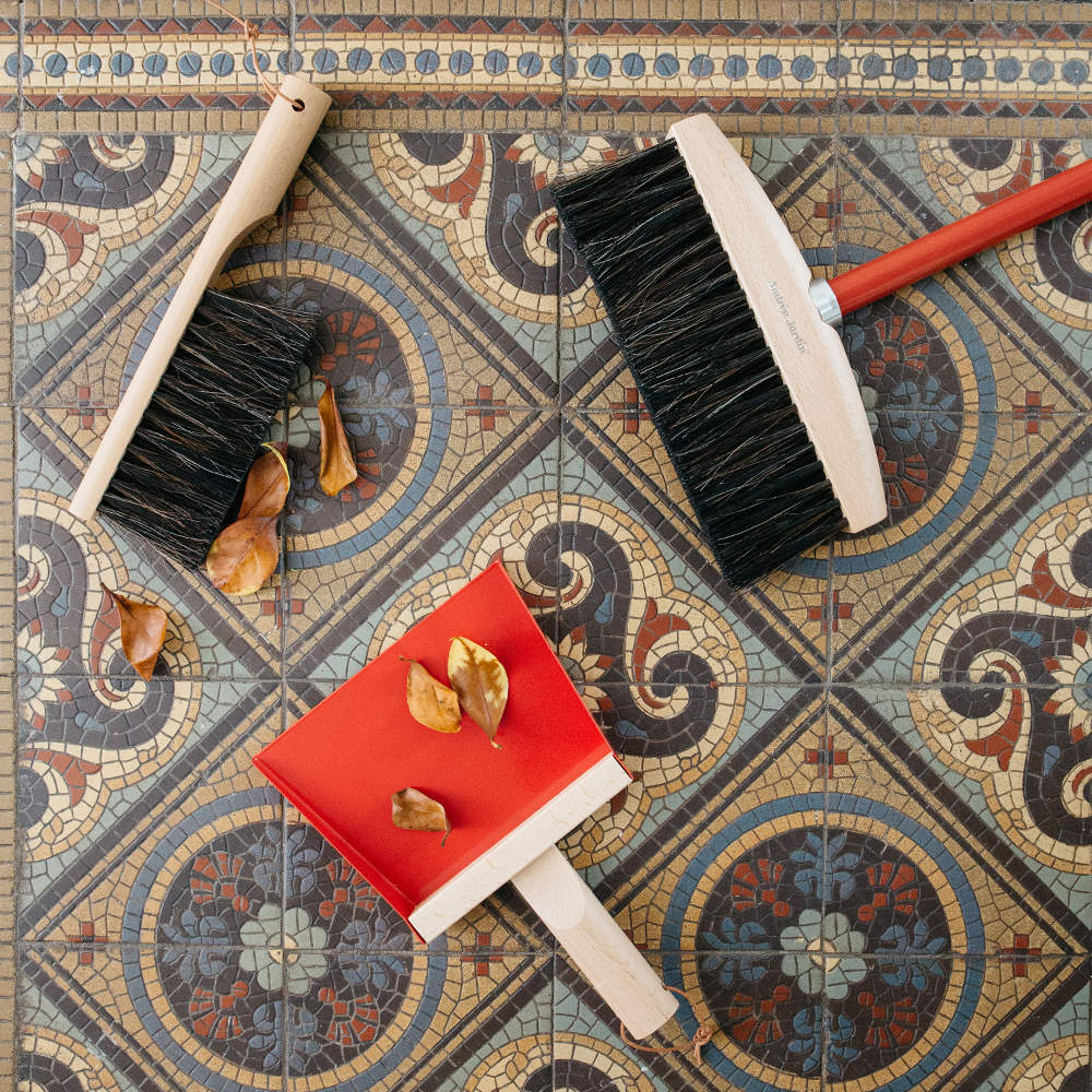 Andrée Jardin l 隨手刷＆金屬烤漆畚箕(含掛鉤) - 紅