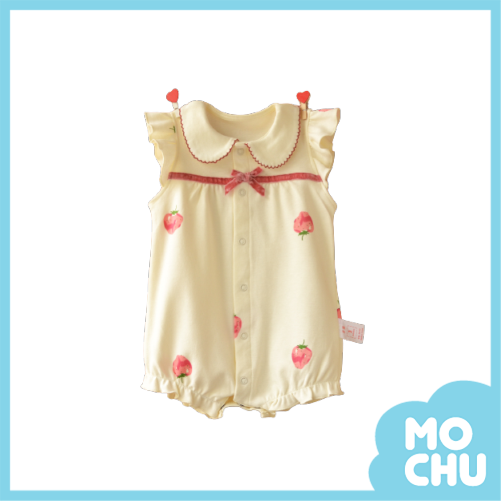 小草莓短袖包屁衣