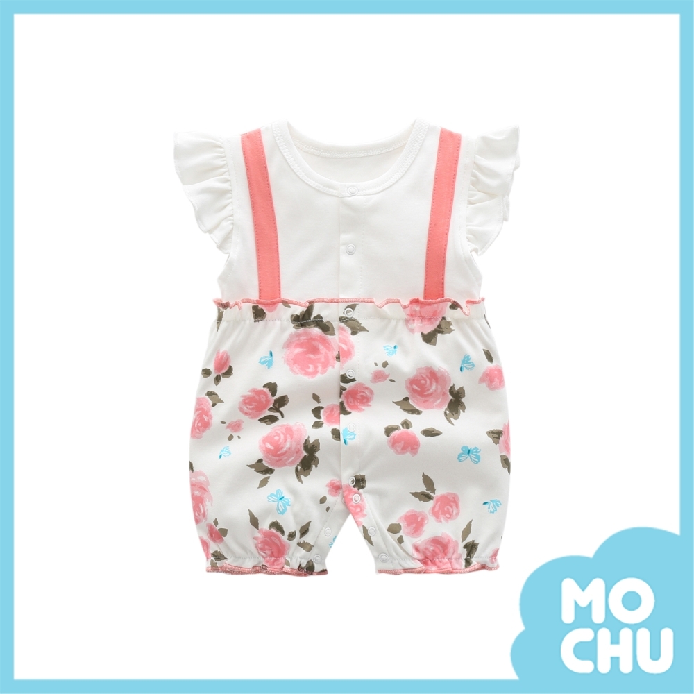 玫瑰花短袖包屁衣