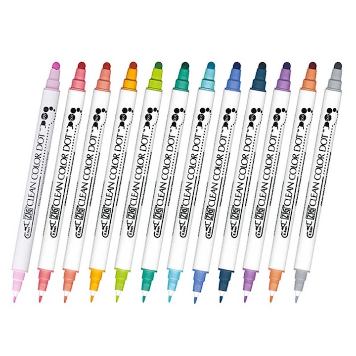 吳竹 雙頭點點筆 12色  ZIG CLEAN COLOR DOT  | 日本 Kuretake