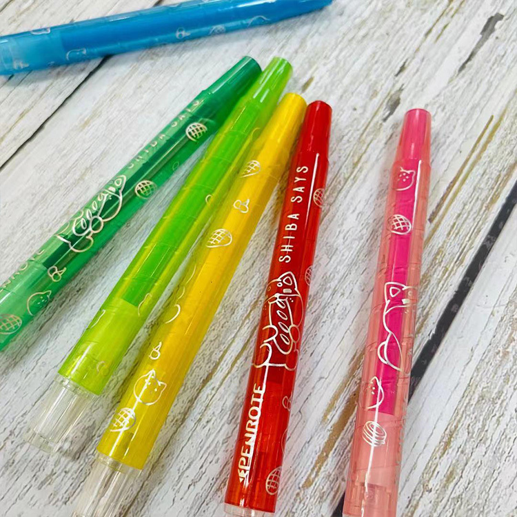 【PENROTE筆樂】柴語錄12色短桿旋轉蠟筆