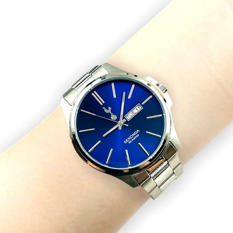 熱刺SEKONDA藍面鋼帶手錶