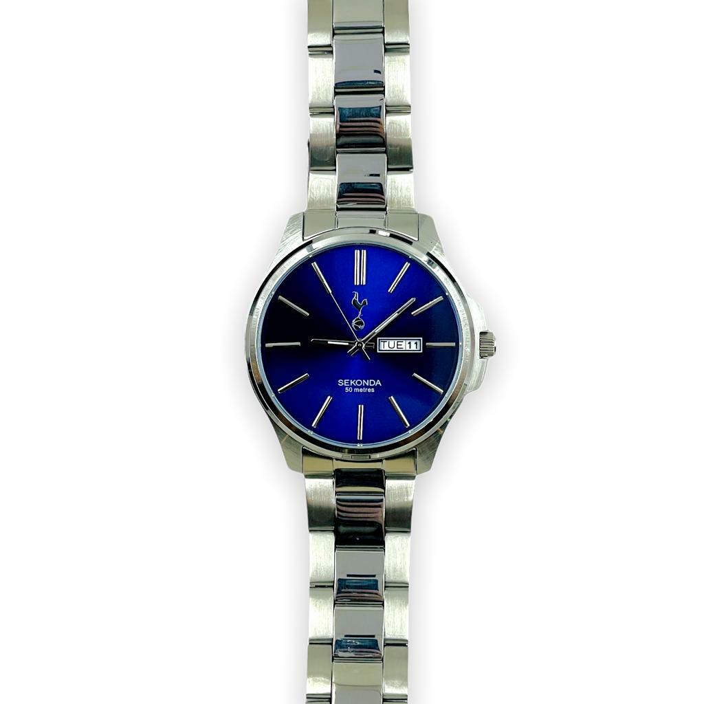 熱刺SEKONDA藍面鋼帶手錶