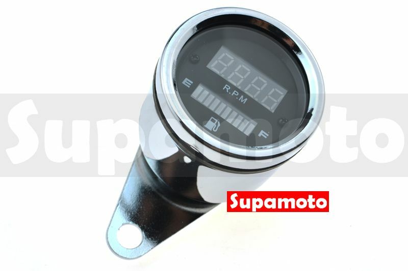 -Supamoto- 雙用 油錶 轉速錶 LED 油表 油量表 電子 二合一 轉速 檔車 通用 改裝 小錶 復古