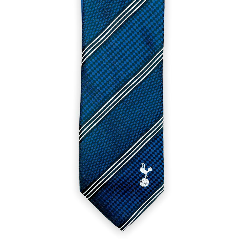 熱刺深藍色白斜紋領帶