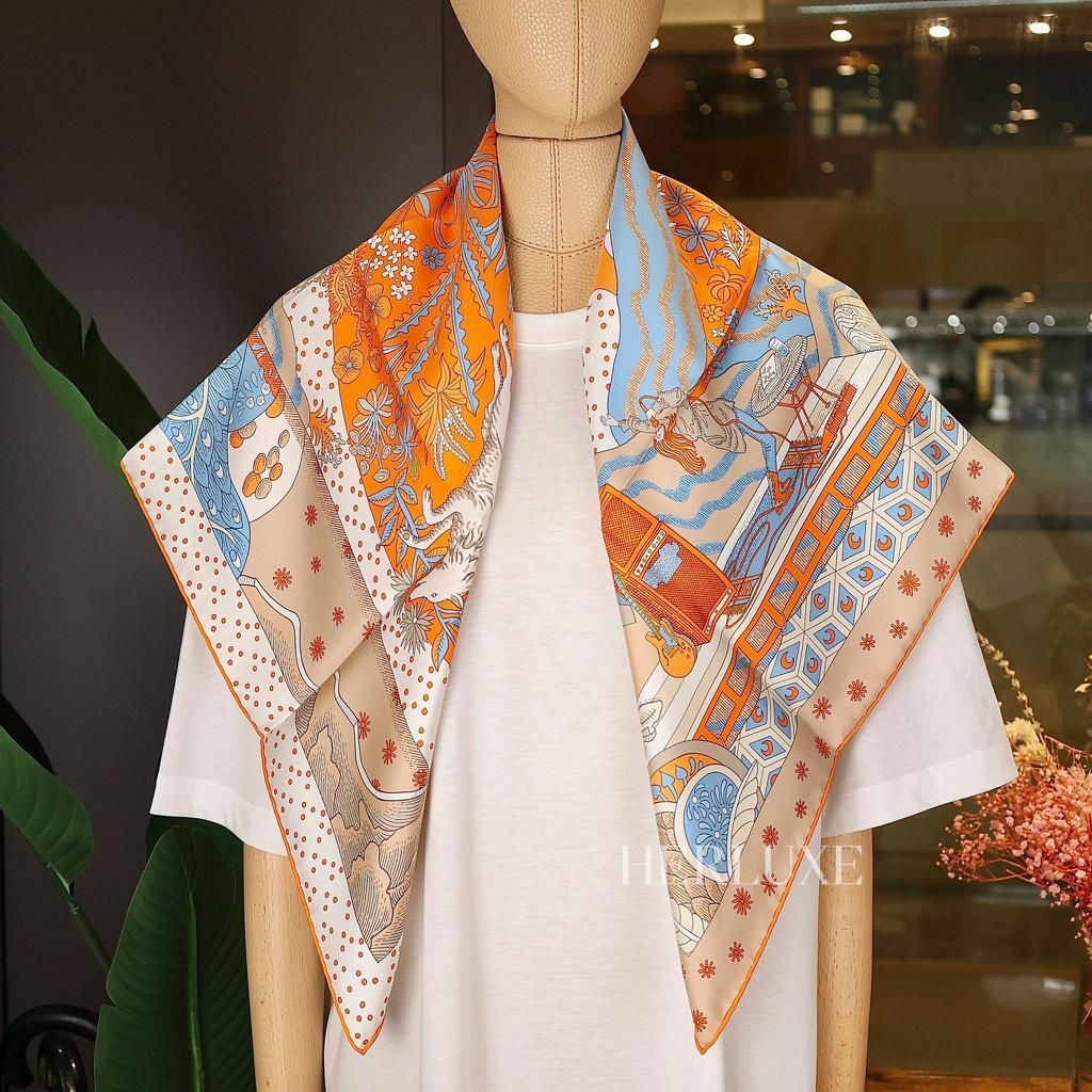 Scarf 100% soie 90 x 90cm