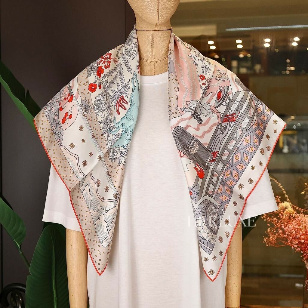 Scarf 100% soie 90 x 90cm