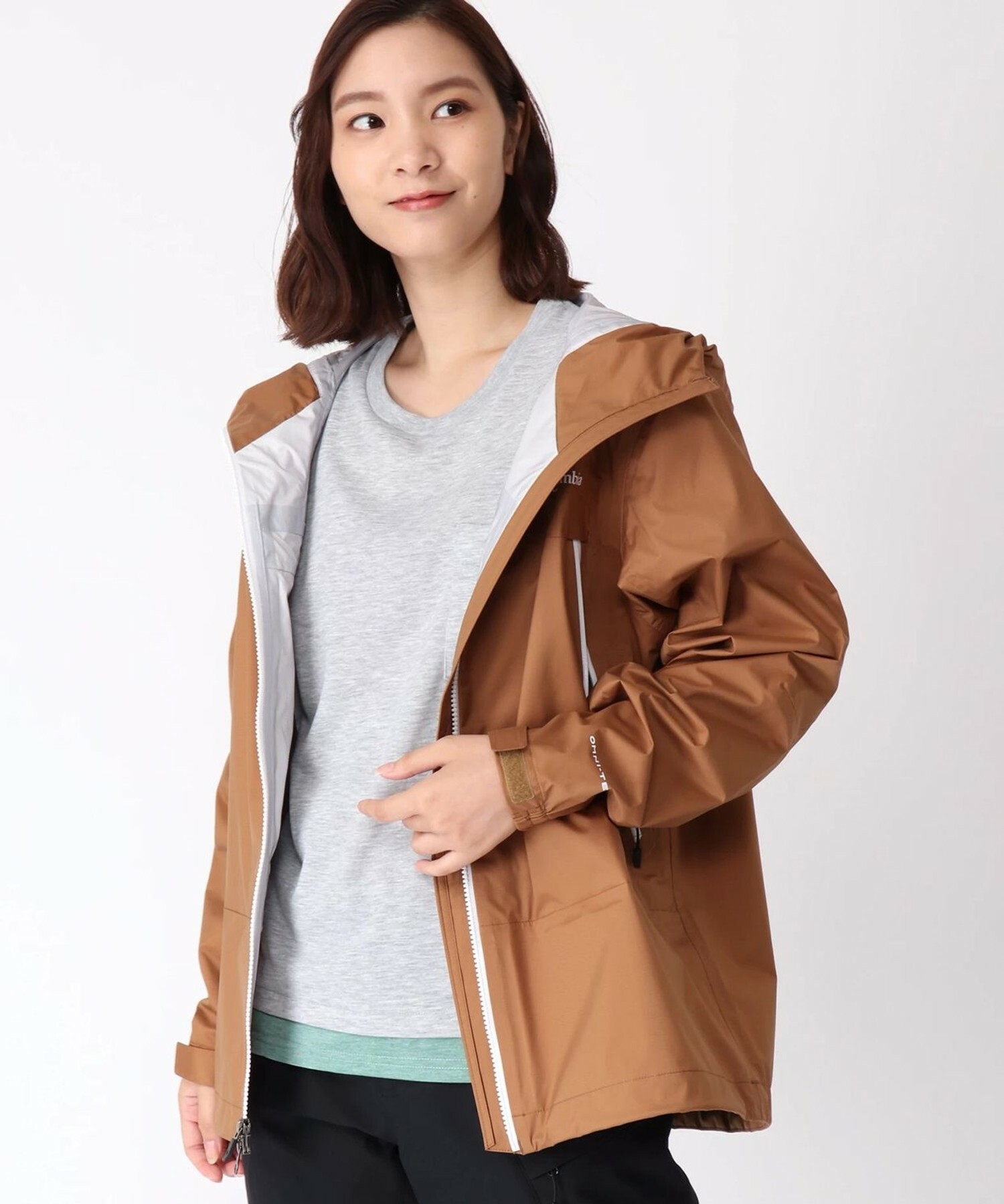 COLUMBIA 哥倫比亞 夾克 風衣 外套 防水 透氣 女 棕色