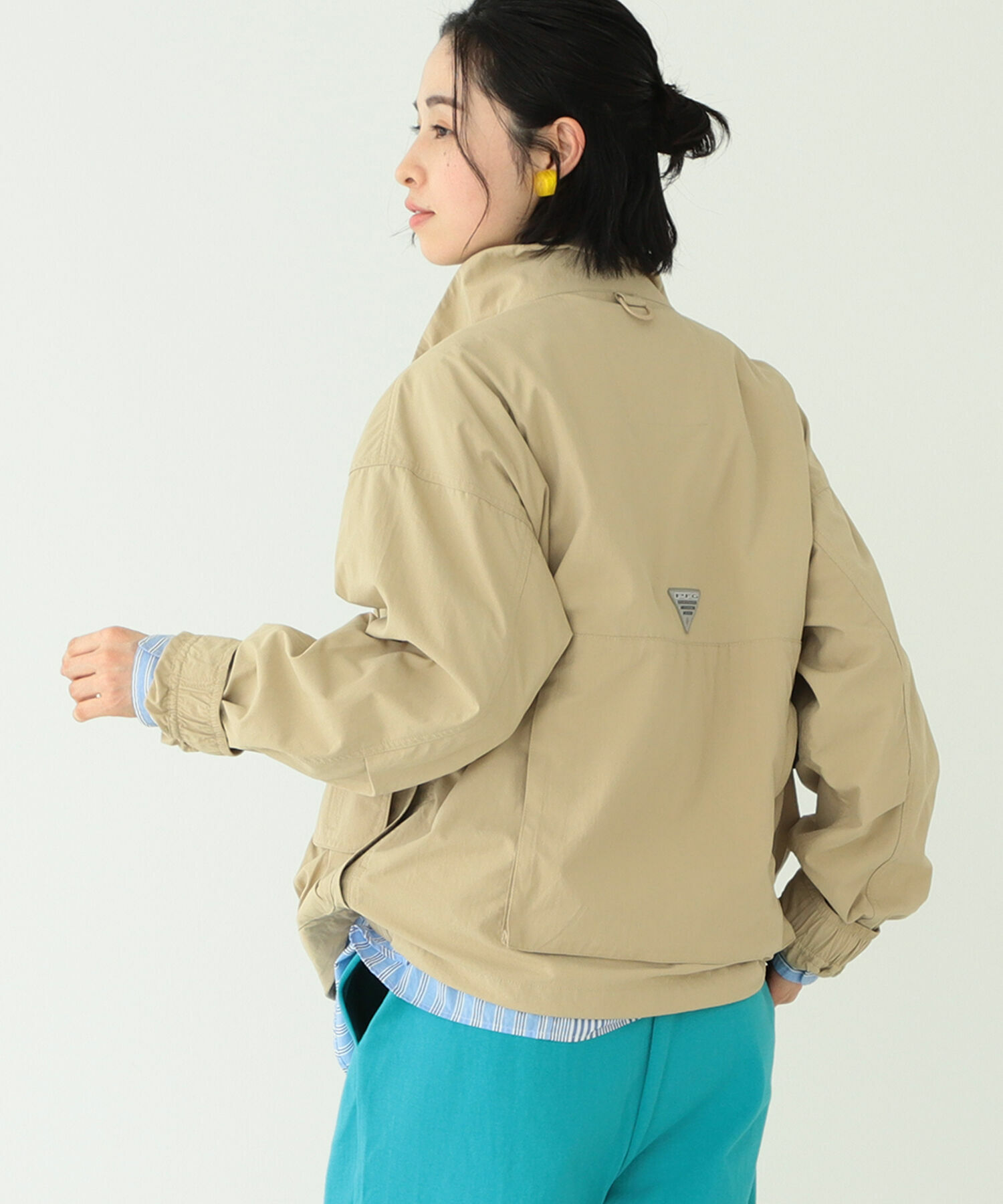 Columbia × BEAMS 哥倫比亞 PFG 釣魚夾克 外套 風衣 女 淺褐色
